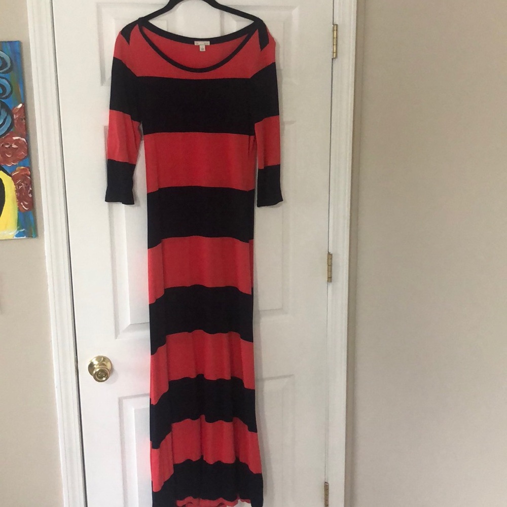 Salmon & navy maxi Gap maxi dress